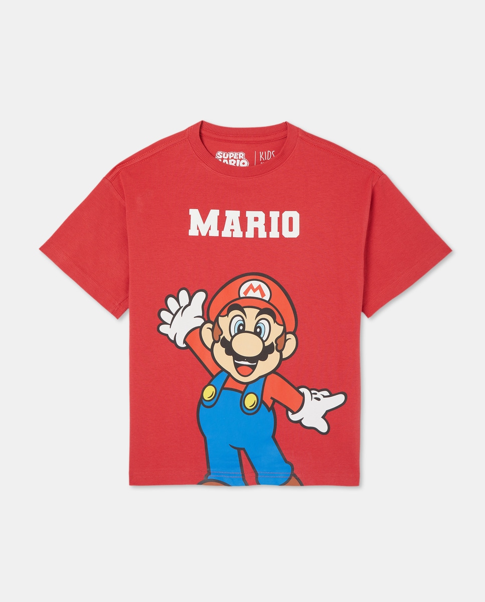 T-shirt Licença Mario Bros com Manga Curta Vermelho-4