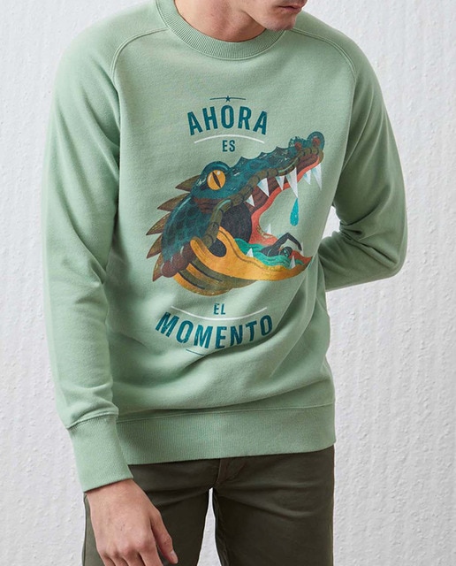 Imagen 0 de Sudadera de hombre, sin capucha y serigrafía frontal