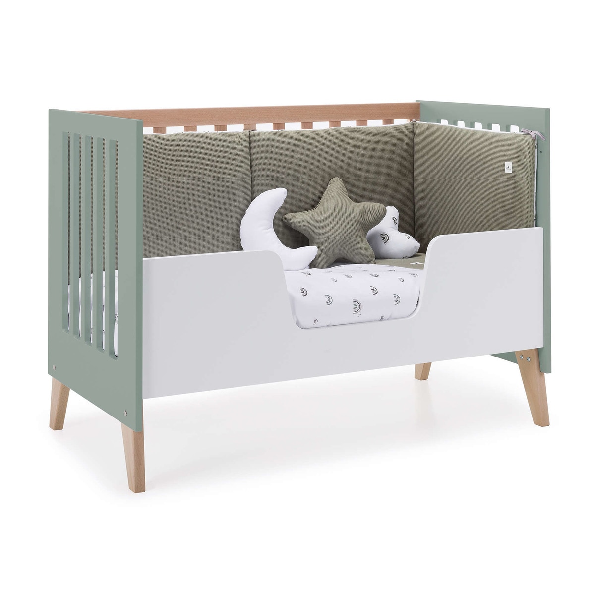 Berço de Co-Sleeping-Cama-Secretária 60x120 cm (4 em 1) Nexor Esmeralda-3
