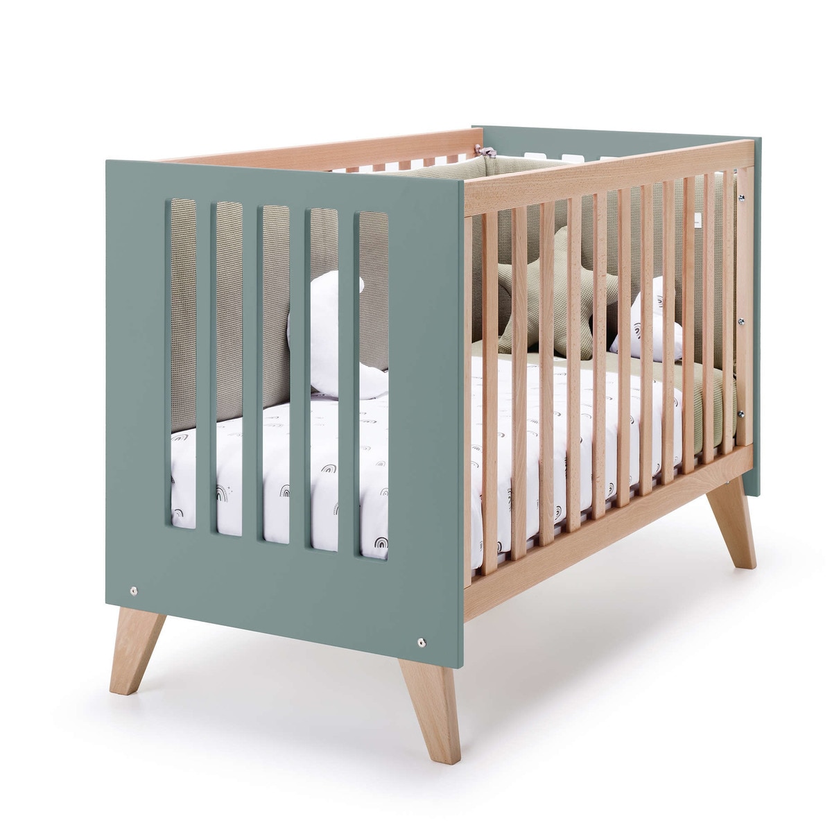 Berço de Co-Sleeping-Cama-Secretária 60x120 cm (4 em 1) Nexor Esmeralda-2