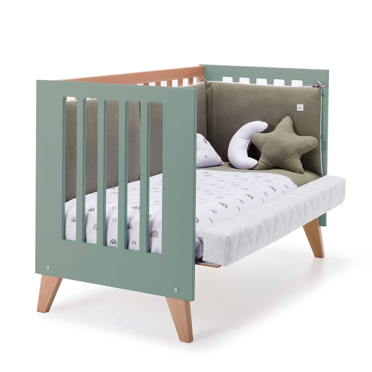 Berço de Co-Sleeping-Cama-Secretária 60x120 cm (4 em 1) Nexor Esmeralda-1