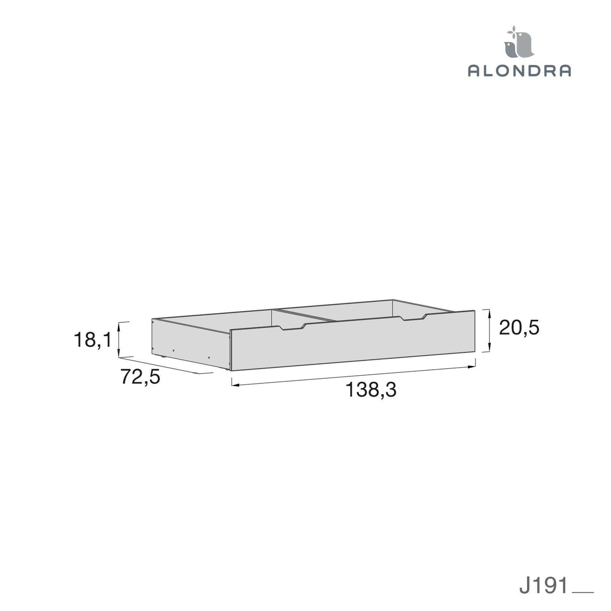 Cama Montessori com Gaveta Inferior e Barreiras 70x140 cm Sogni Branco-5