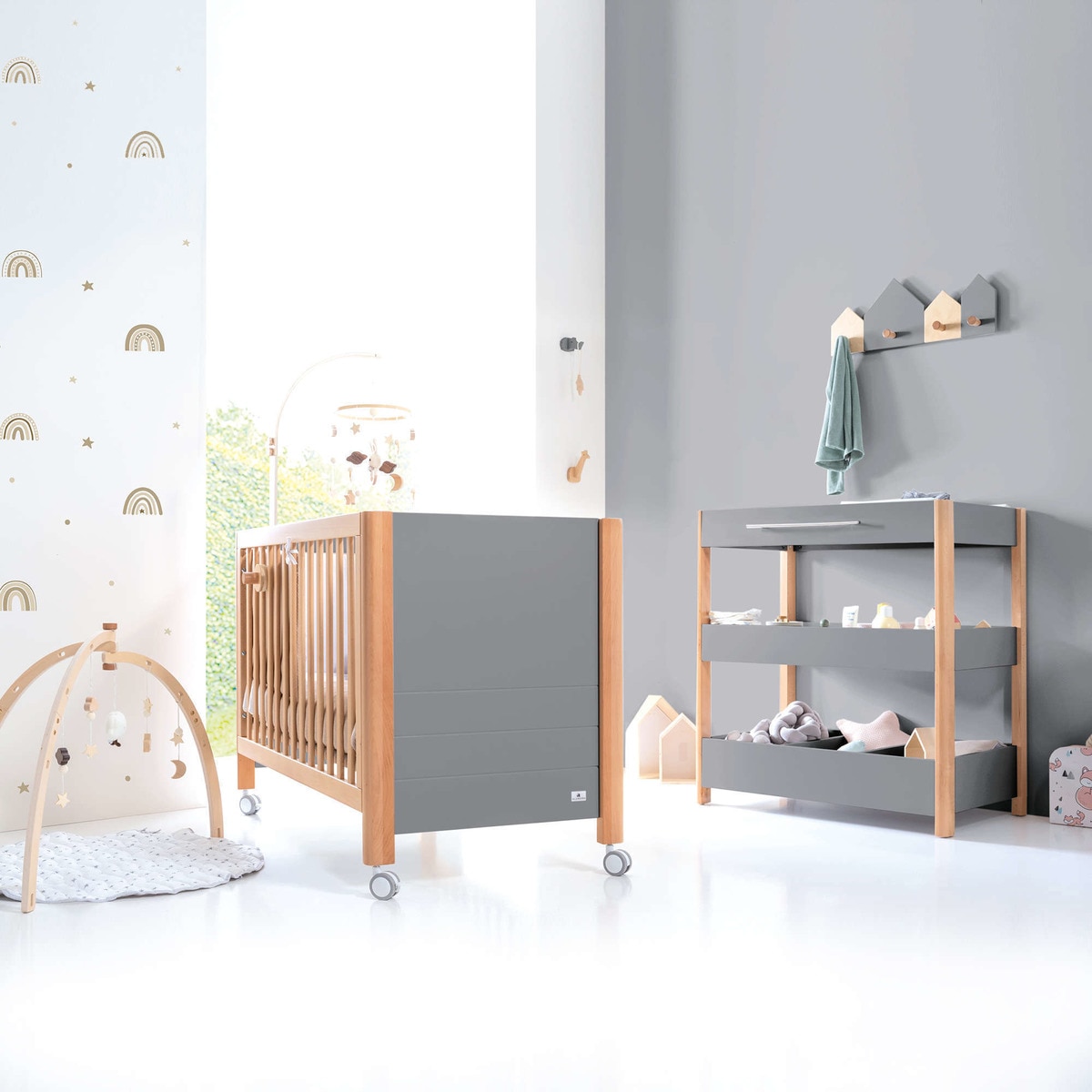 Cama de Co-Sleeping 60x120 cm (3 em 1) Ombra Cinzento-escuro-4
