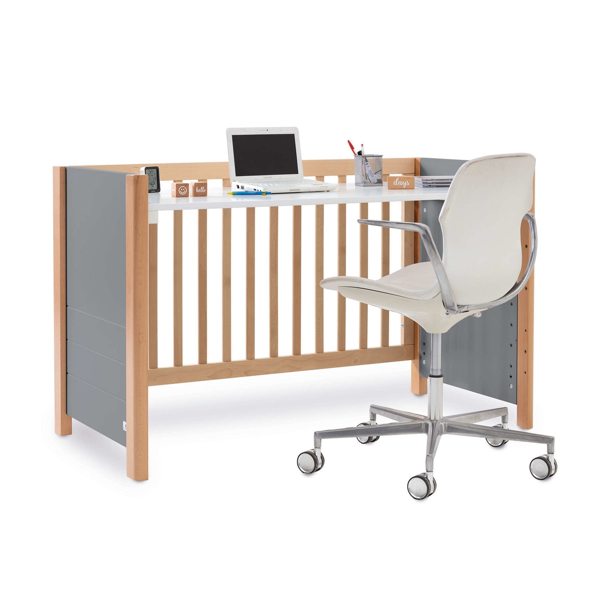 Cama de Co-Sleeping 60x120 cm (3 em 1) Ombra Cinzento-escuro-3