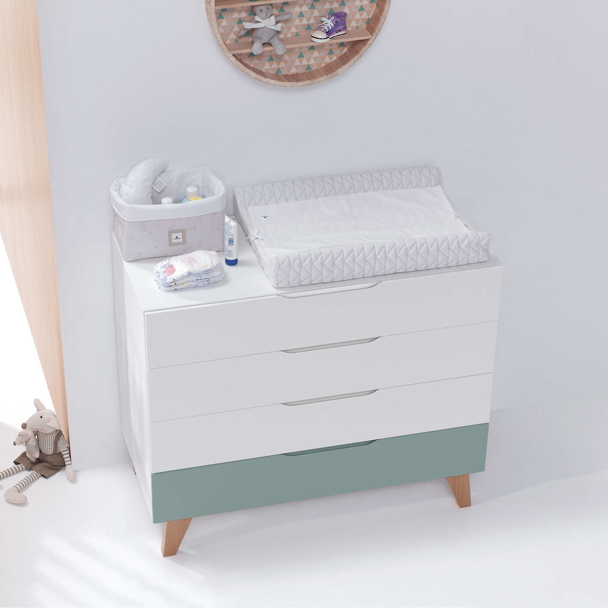 Cómoda de Bebé (4 Gavetas) com Pés de Madeira Lifestyle Esmeralda-2