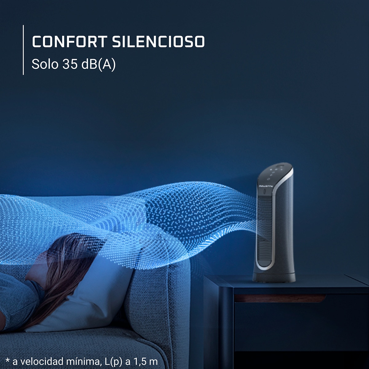 Ventoinha de Torre Mini Rowenta VU6220 Eole Compact, 6 Velocidades, 2 Modos Automáticos Preto-5