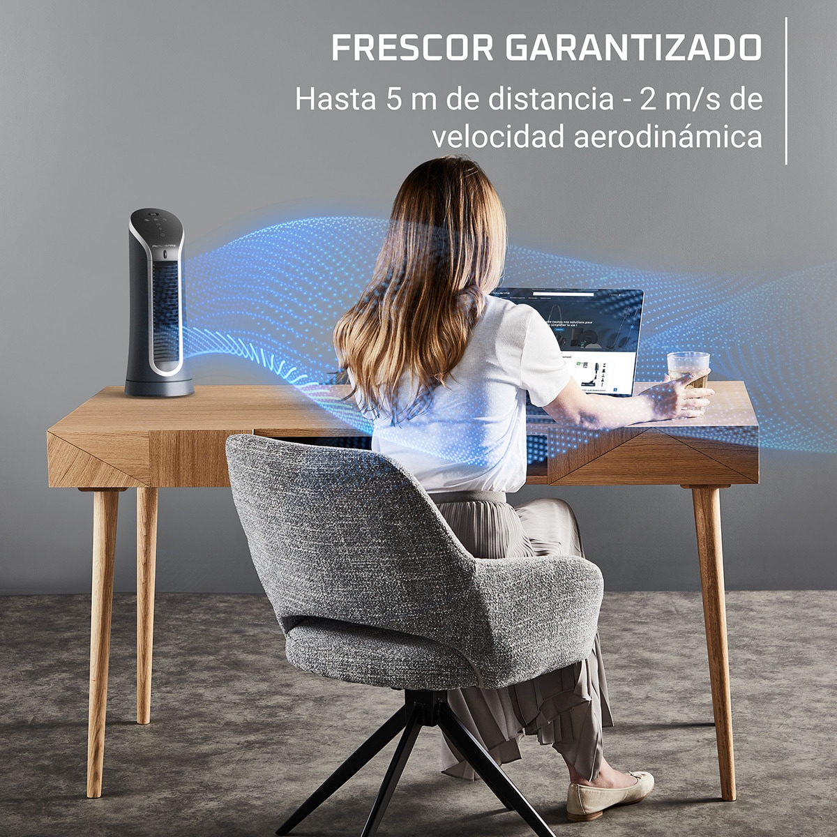Ventoinha de Torre Mini Rowenta VU6220 Eole Compact, 6 Velocidades, 2 Modos Automáticos Preto-4