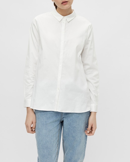 Imagen 0 de Camisa de mujer de mujer lisa de manga larga