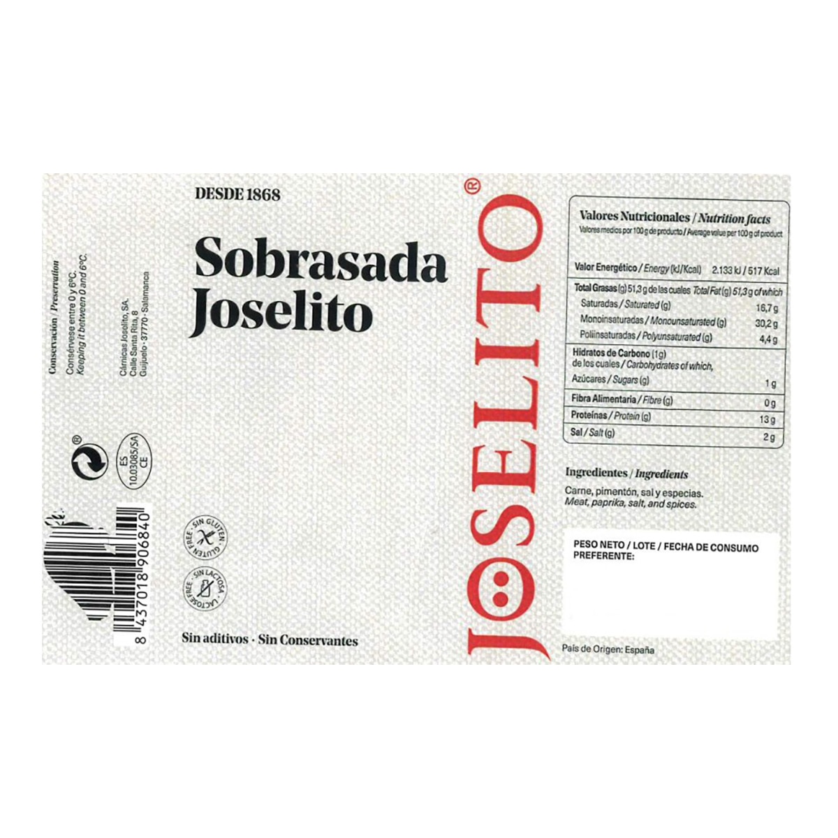 Sobrasada de cerdo ibérico Joselito 2