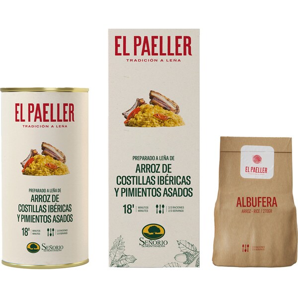 auf Holzkohle gegrillter Reis mit iberischen Rippchen und gebratenen Paprika Fertigmix Karton 192 g