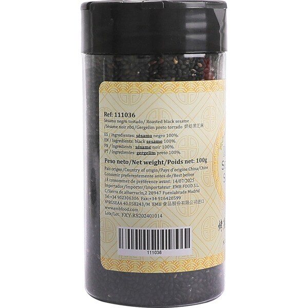 Toasted black sesame seeds can 100 g