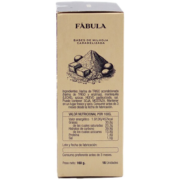 karamellisierte Blätterteigböden 16 Stück Karton 160 g