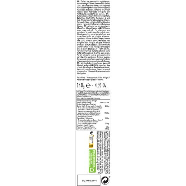 galletas artesanas de mantequilla estuche 140 g