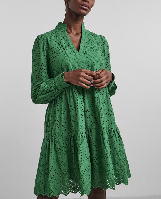 Imagen 0 de Vestido corto cuello pico 100% algodón orgánico.