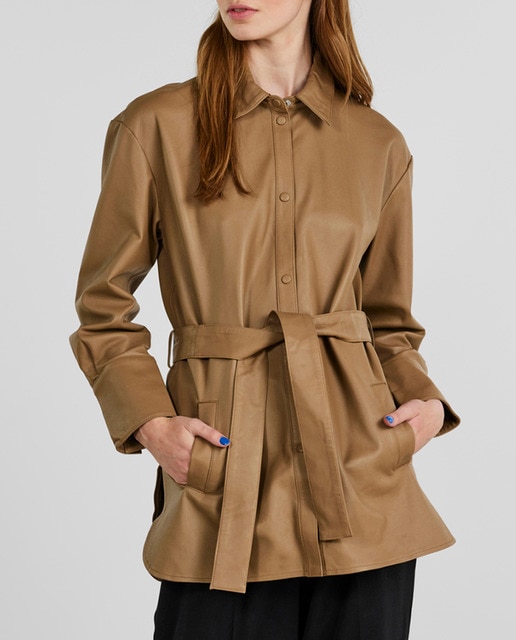 Imagen 0 de Trench corto de mujer manga larga liso