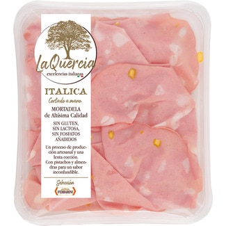 mortadela en lonchas cortado a mano Italica sin gluten sin lactosa envase 120 g - La Quercia