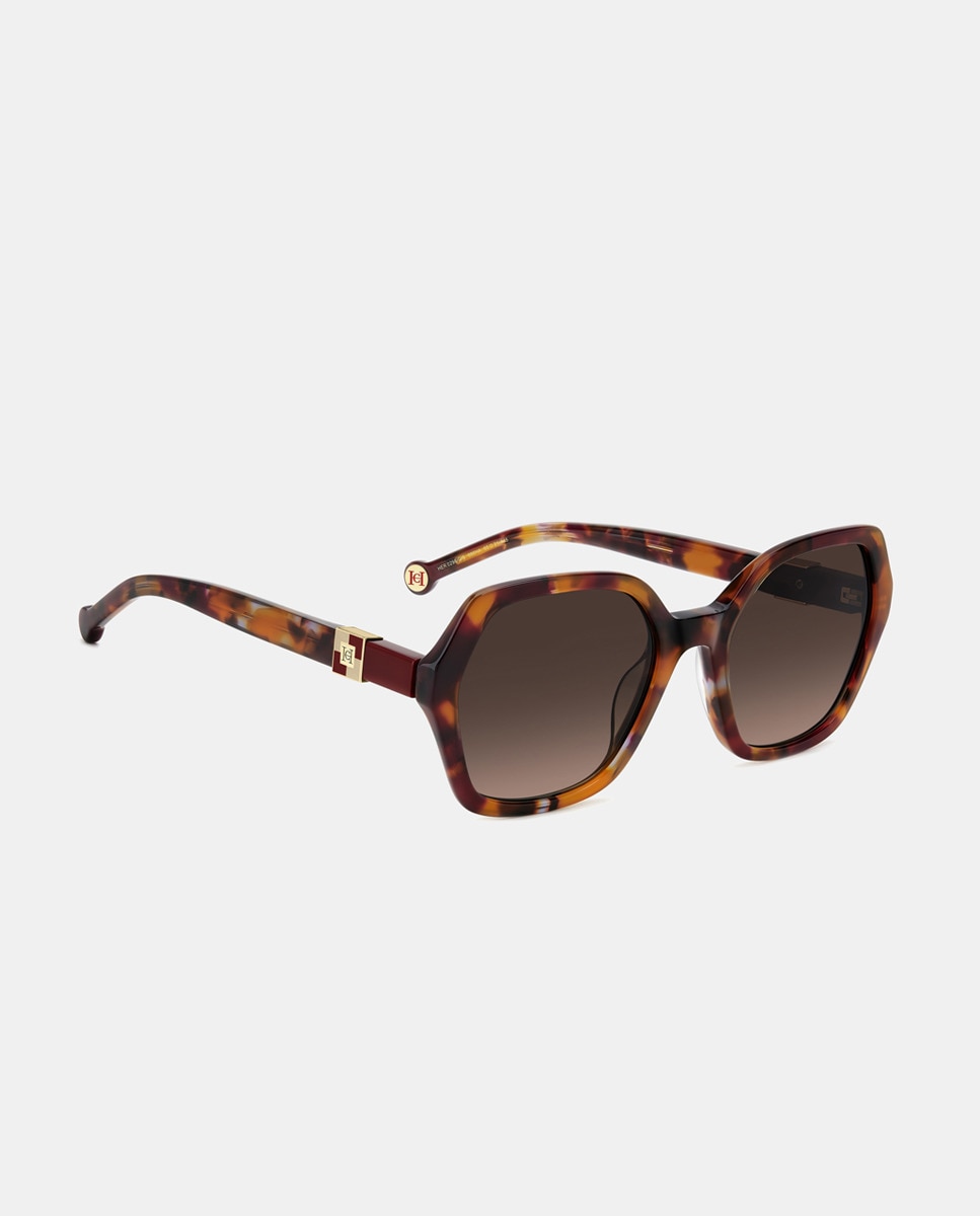 Gafa de sol de mujer cuadrada en acetato con lente degradada - Carolina Herrera - Marrón Marrón-3
