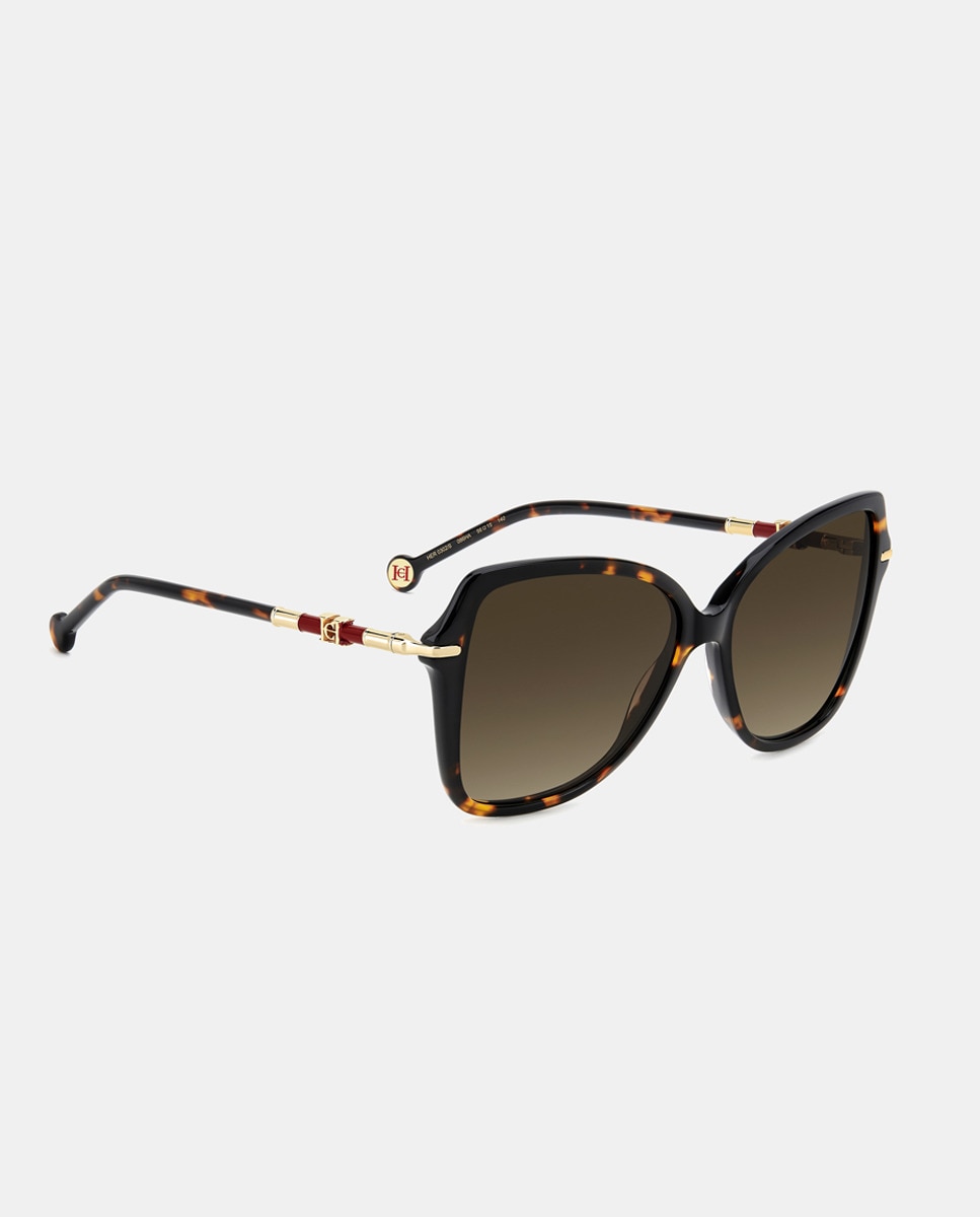 Imagen 3 de Gafa de sol de mujer cuadrada en acetato con lente degradada - Carolina Herrera - Marrón Marrón