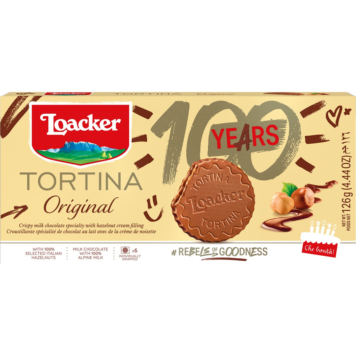 Tortina Original galletas de barquillo recubiertas de chocolate con leche paquete 125 g