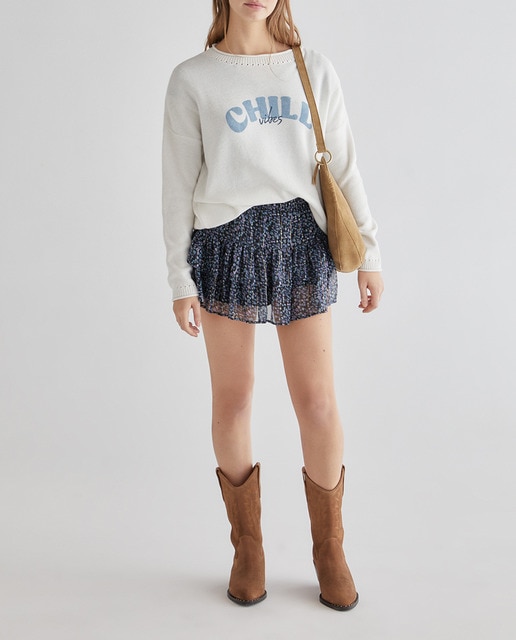 Imagen 0 de Falda corta estampada con gomas