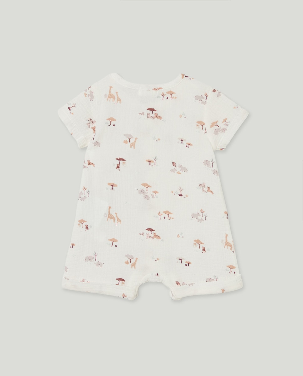 Babygrow Curto de Bebé em Chiffon Branco-2