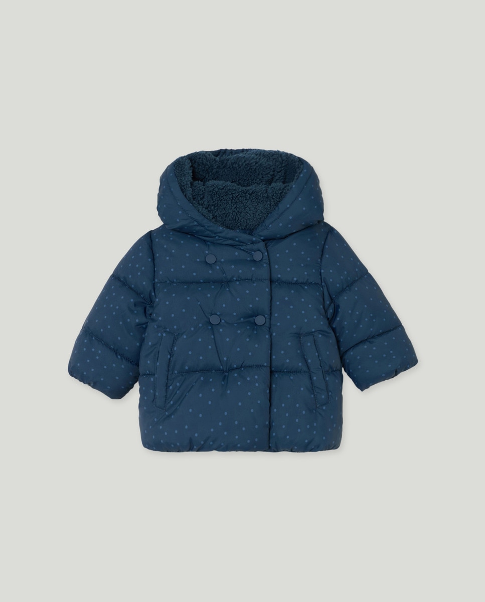 Blusão Acolchoado de Bebé com Estampado e Acolchoado Grosso Azul-marinho-1