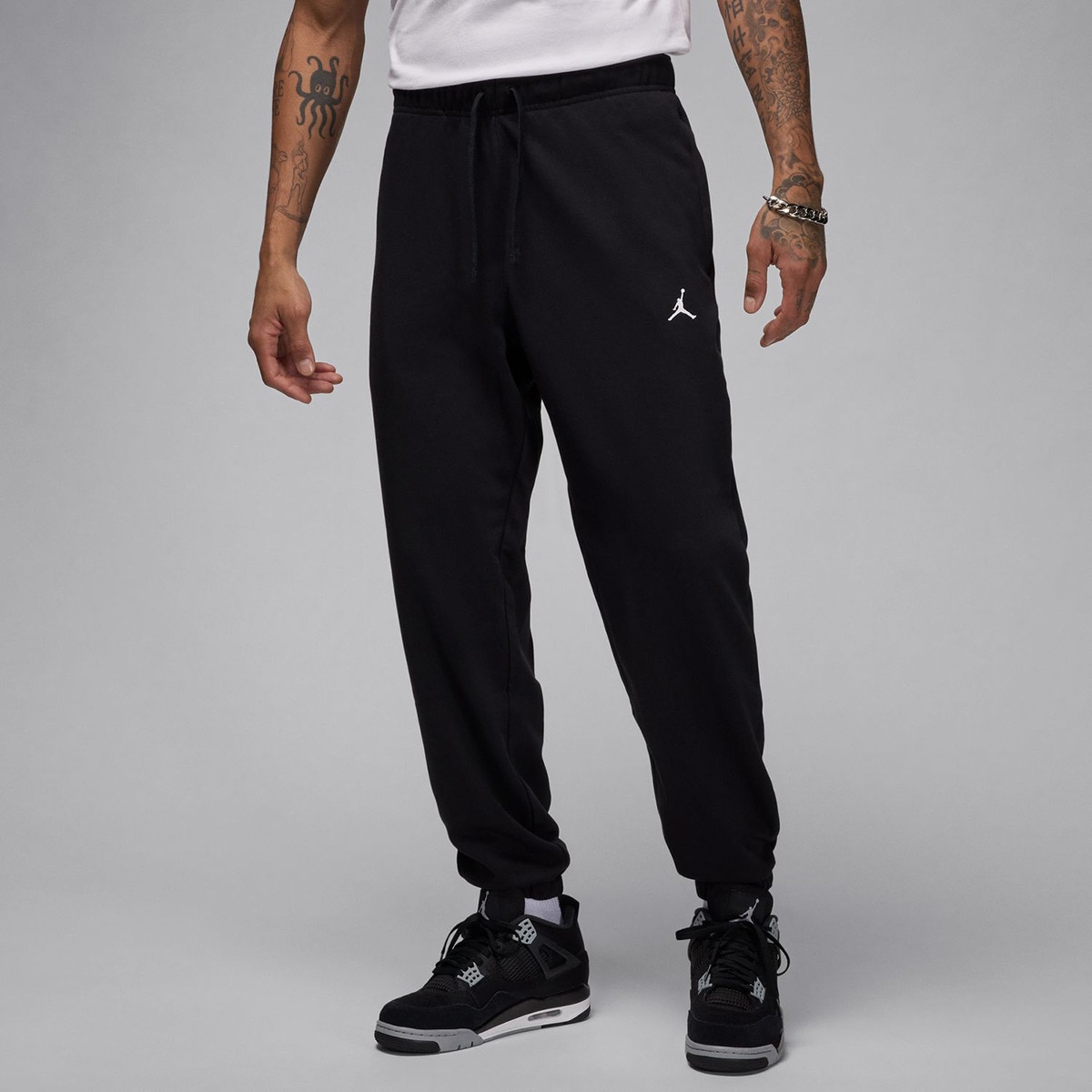 Calças de Homem Sport Crossover Fleece Preto-1