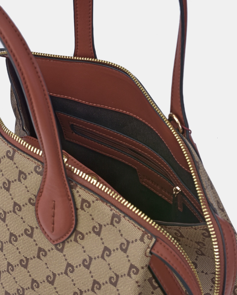 Bolso shopping Pierre Cardin doble asa de mano en lona · Pierre