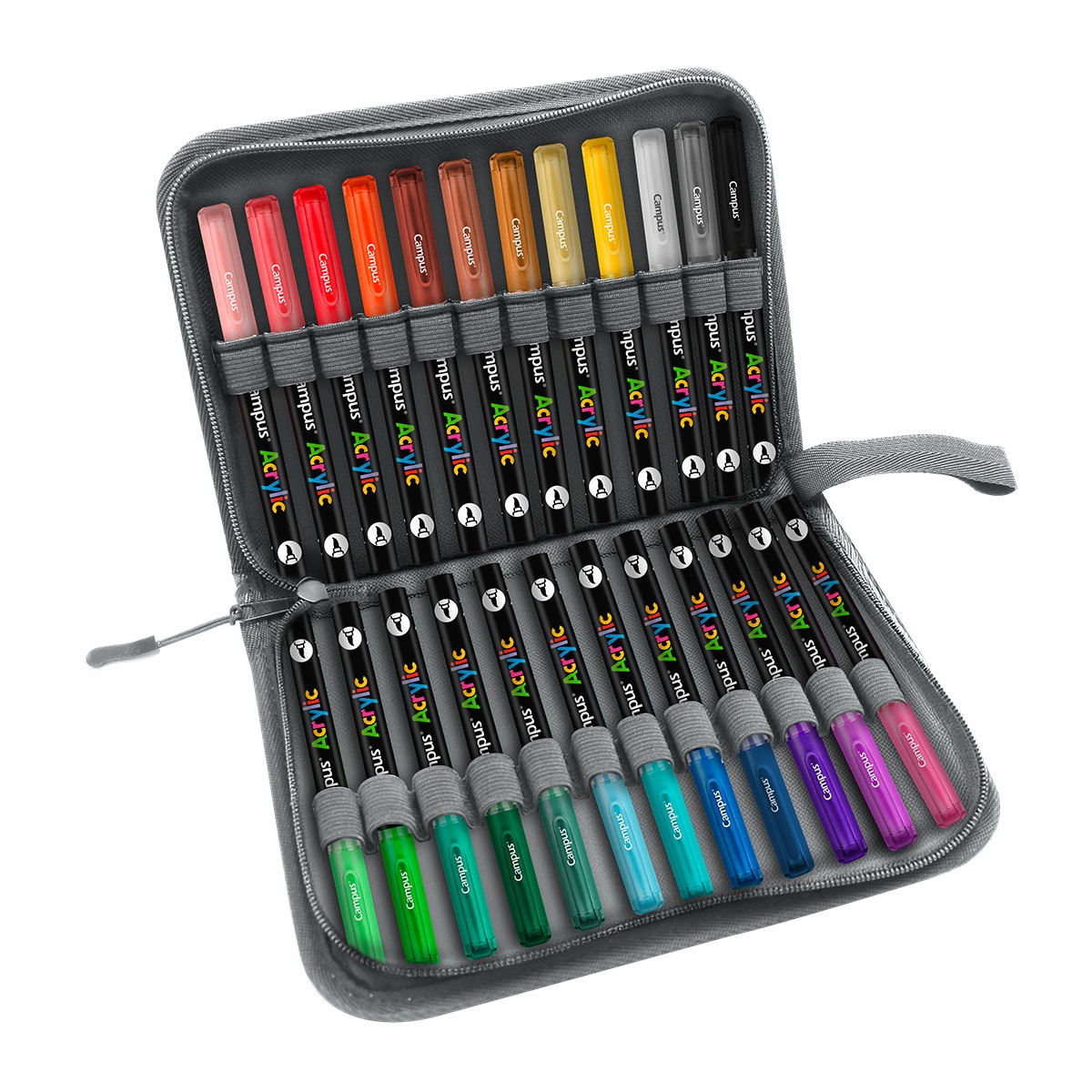 Rotuladores Acrílicos Campus Acrylic pincel estuche 24 colores Multicolor-2