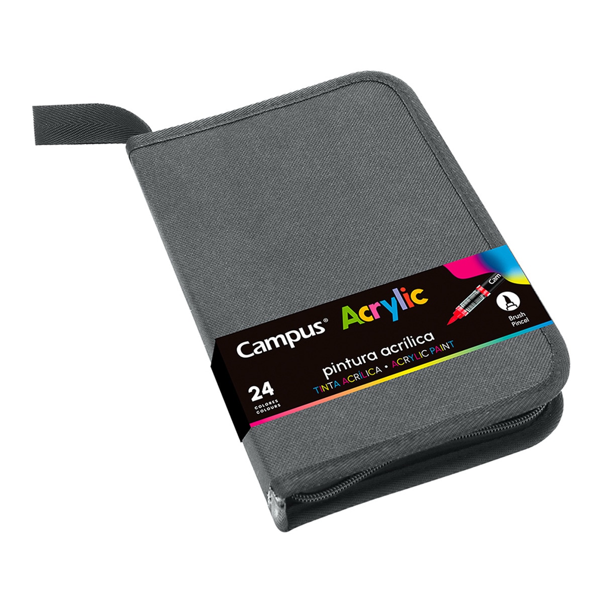 Rotuladores Acrílicos Campus Acrylic pincel estuche 24 colores Multicolor-1