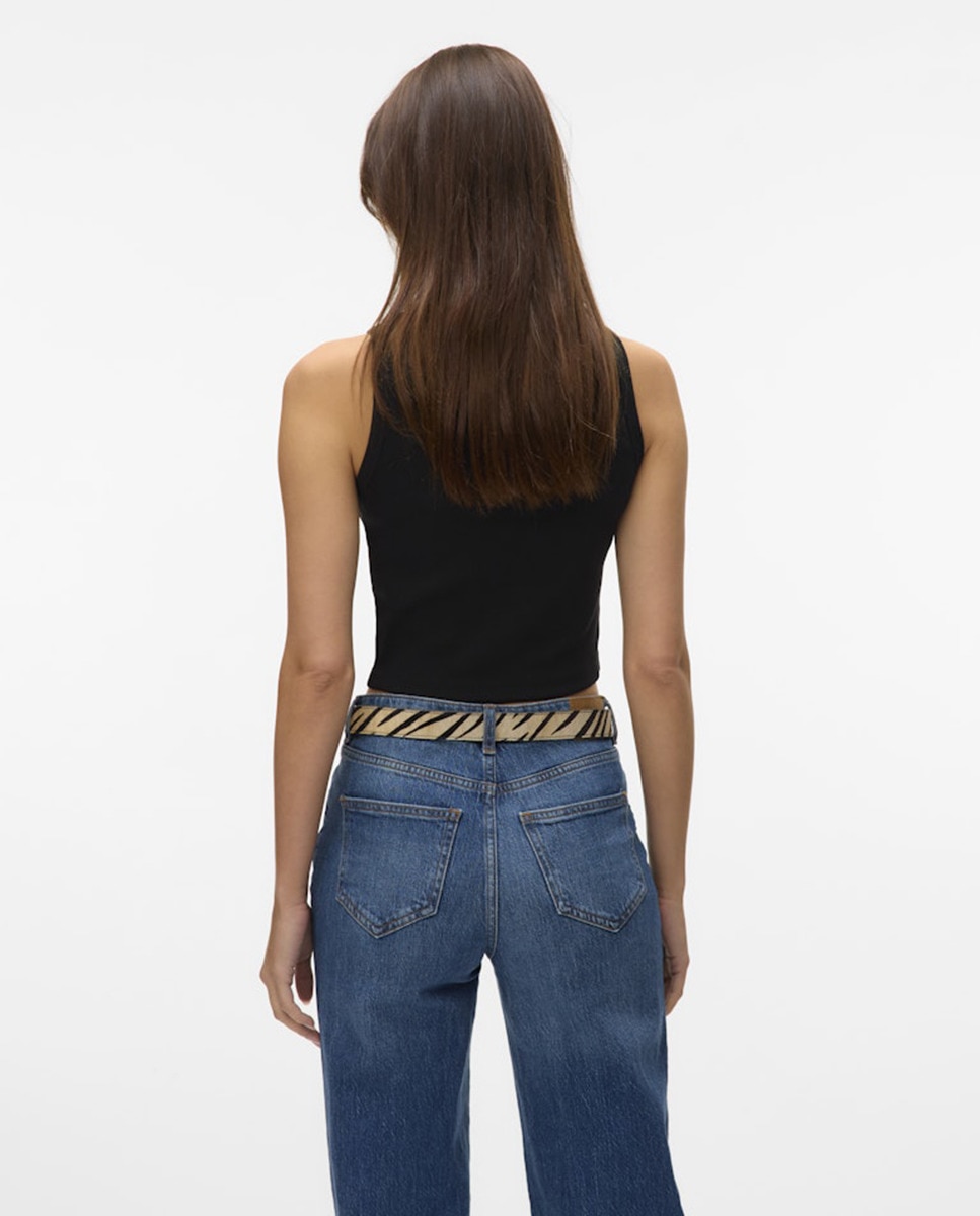 Crop Top sem Mangas Preto-2