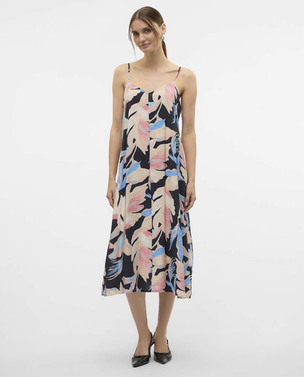 Vestido midi de alças Multicolor-6