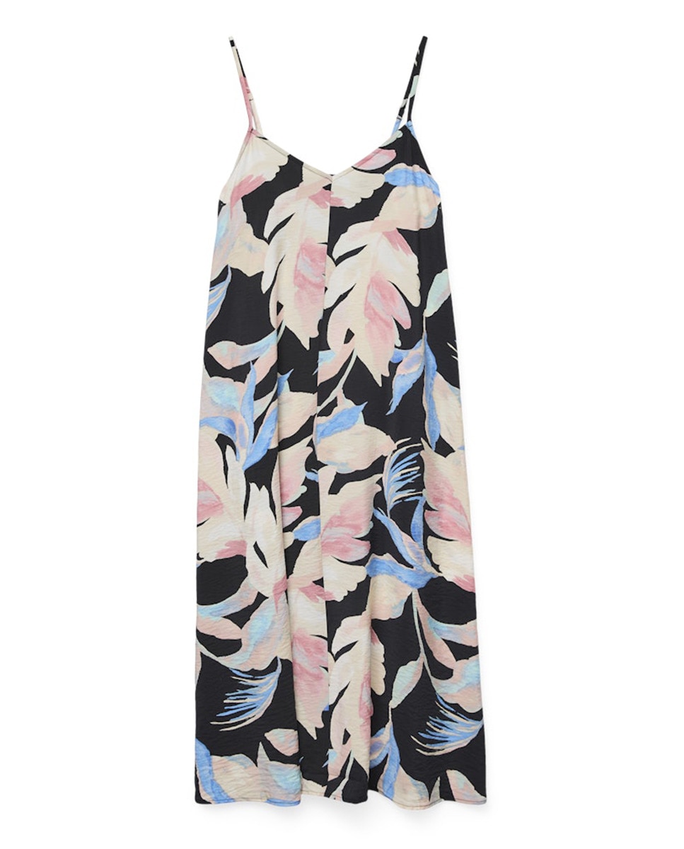 Vestido midi de alças Multicolor-5