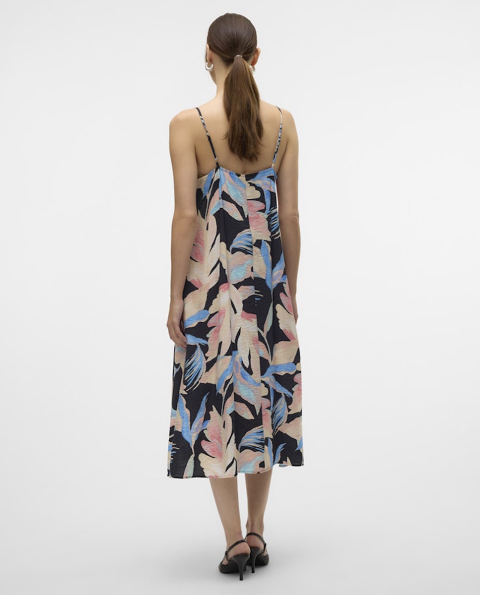 Vestido midi de alças Multicolor-2