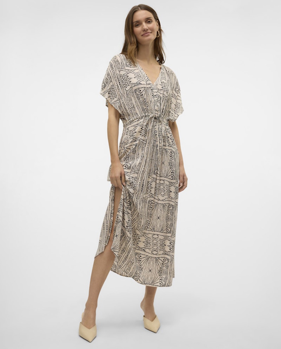 Vestido Comprido Ajustável na Cintura Cinzento-claro-6