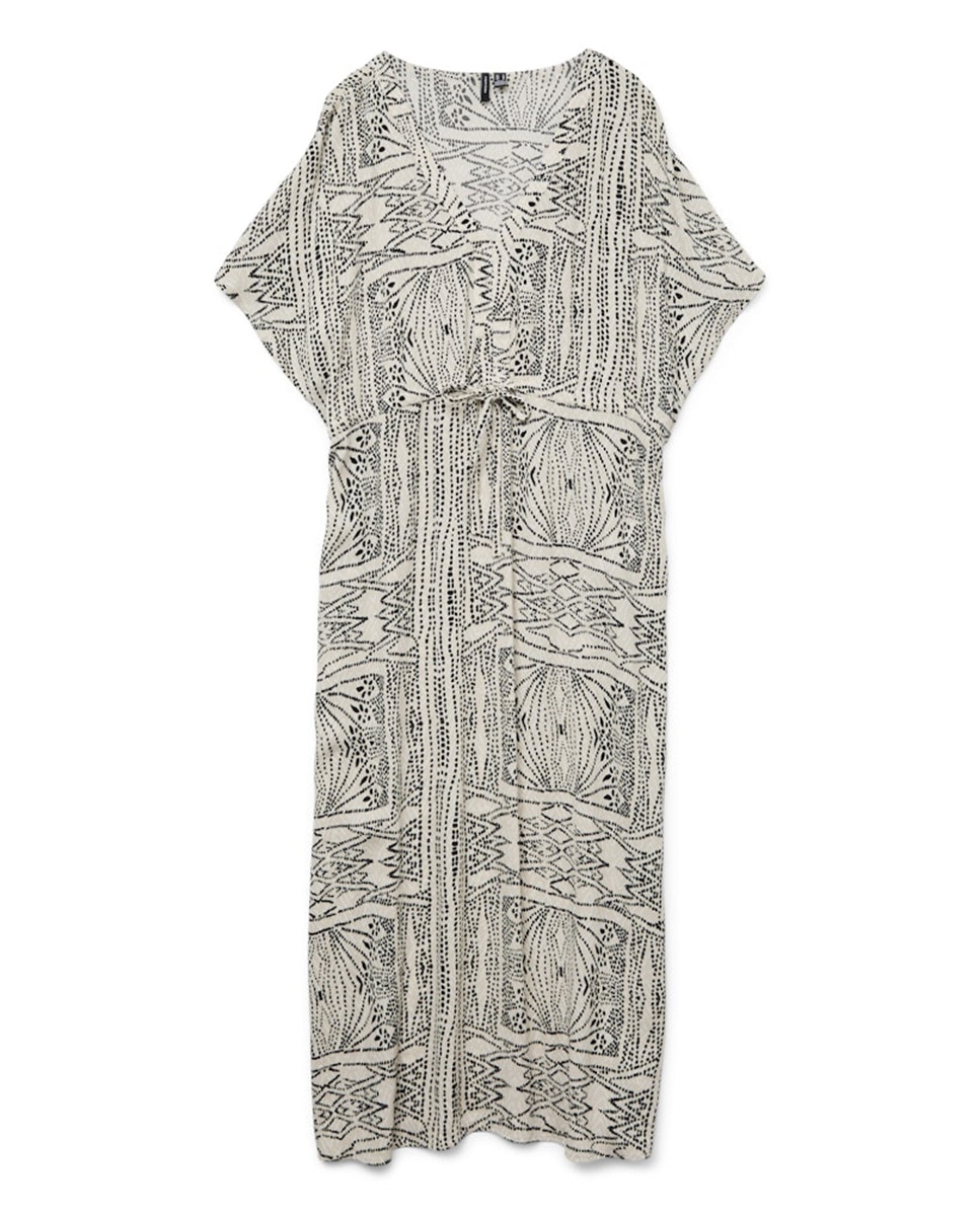 Vestido Comprido Ajustável na Cintura Cinzento-claro-5