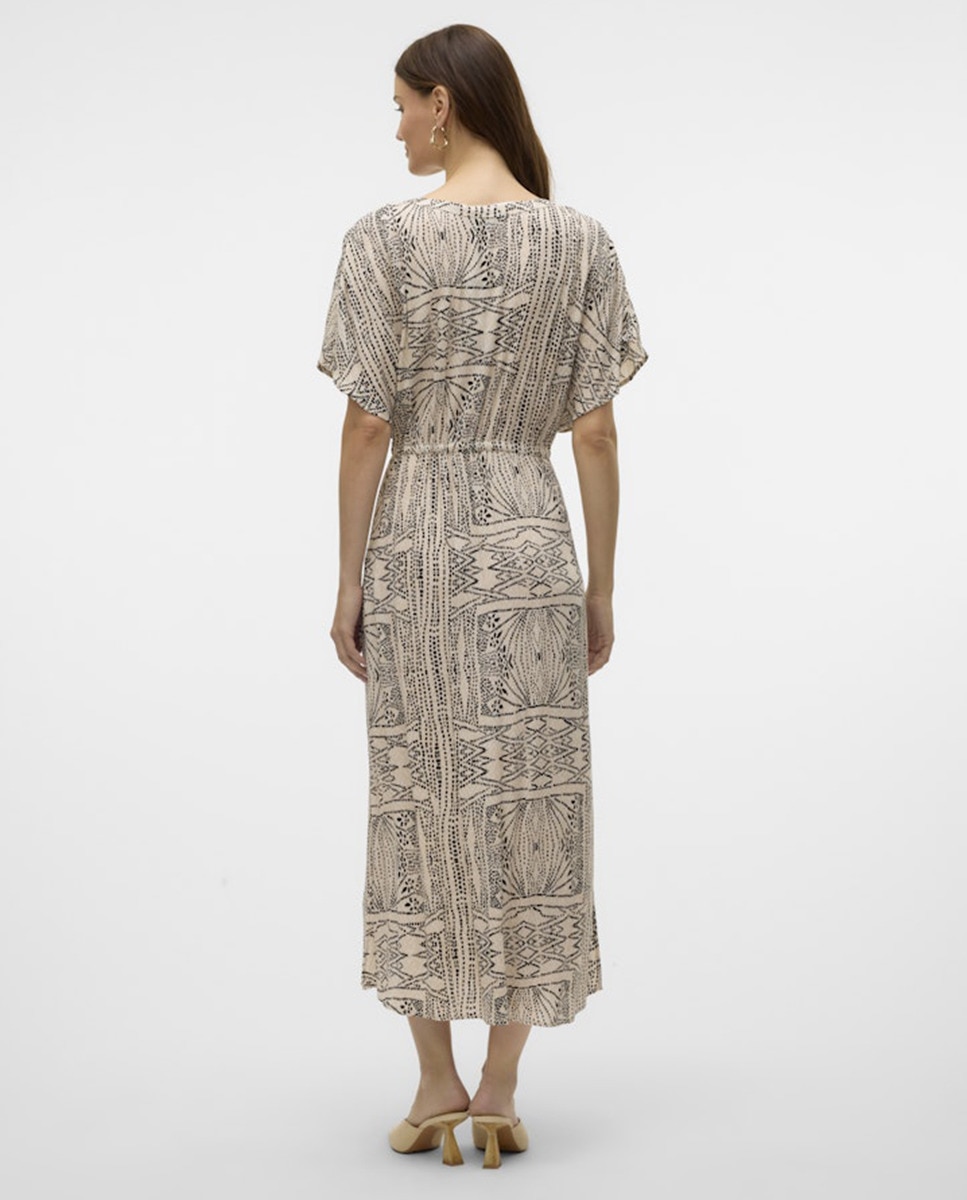 Vestido Comprido Ajustável na Cintura Cinzento-claro-2