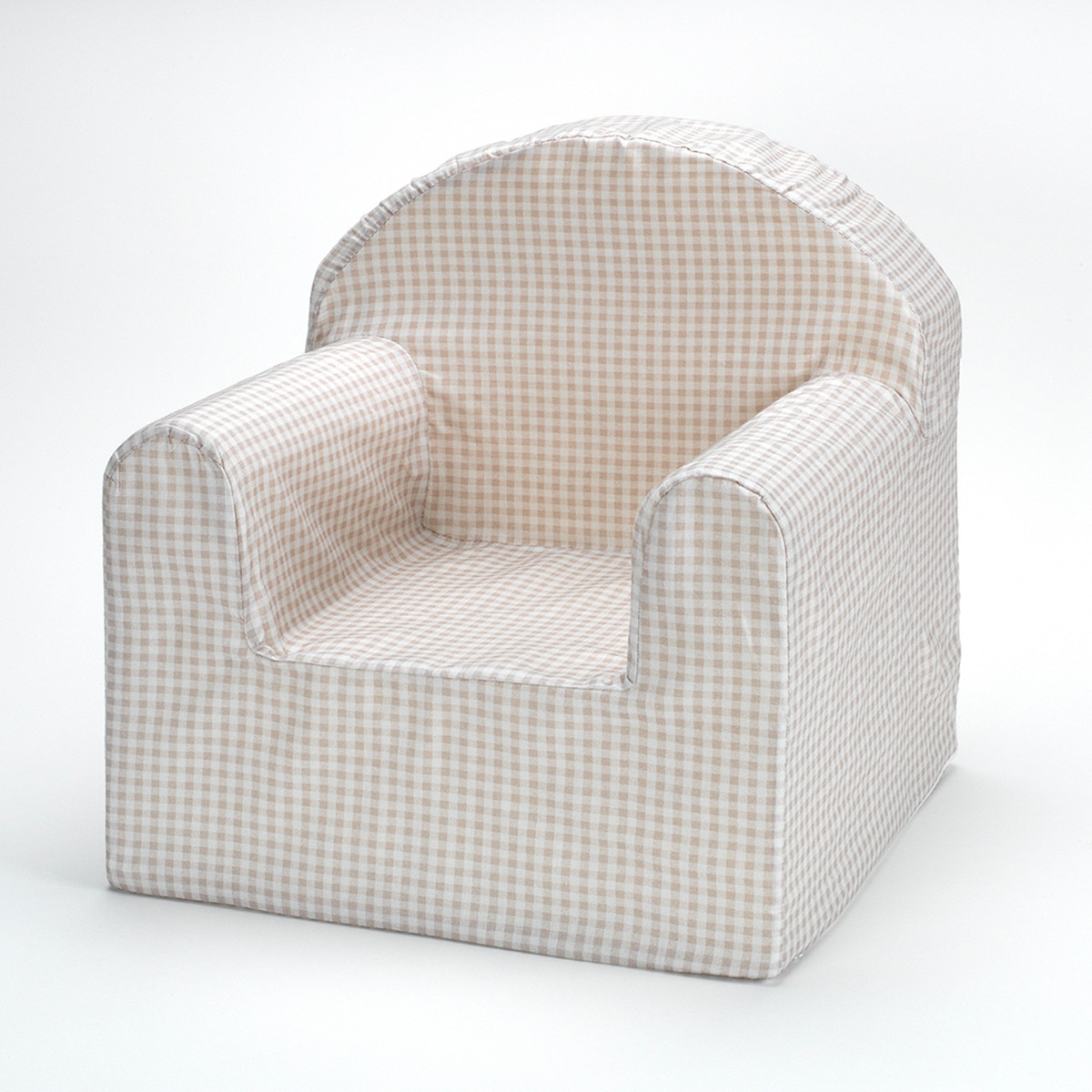 Sillón infantil de cuadros vichy Rosa-1