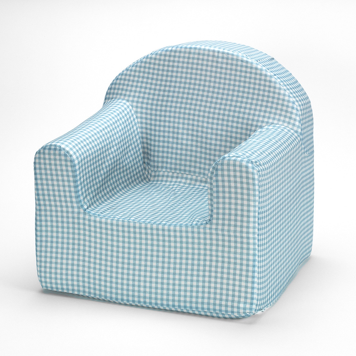 Sillón infantil de cuadros vichy Azul-1
