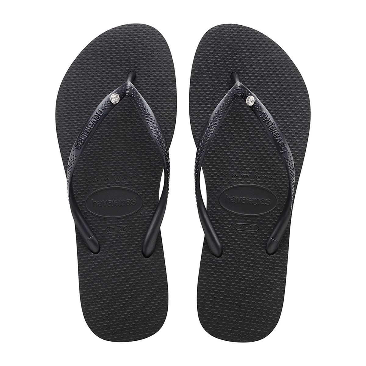Chinelos de Dedo de Mulher Slim Crystal SW II Havaianas Preto-1