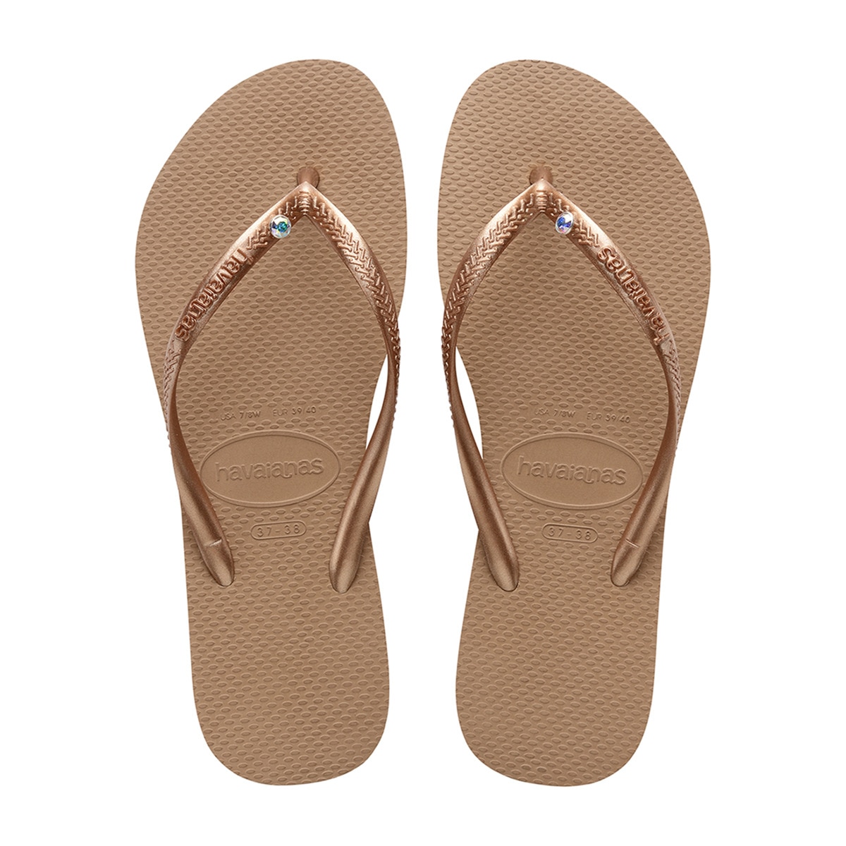 Chinelos de Dedo de Mulher Slim Crystal SW II Havaianas Rosa-pálido-1
