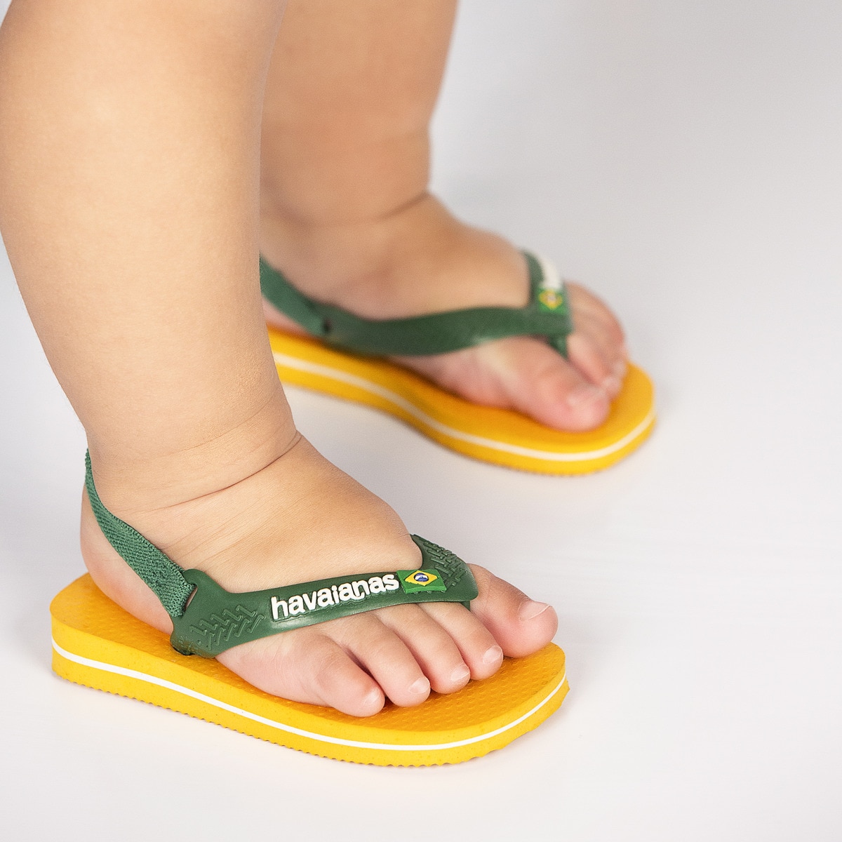 Chinelos de Banho de Criança Baby Brasil Logo II Amarelo / Verde-6