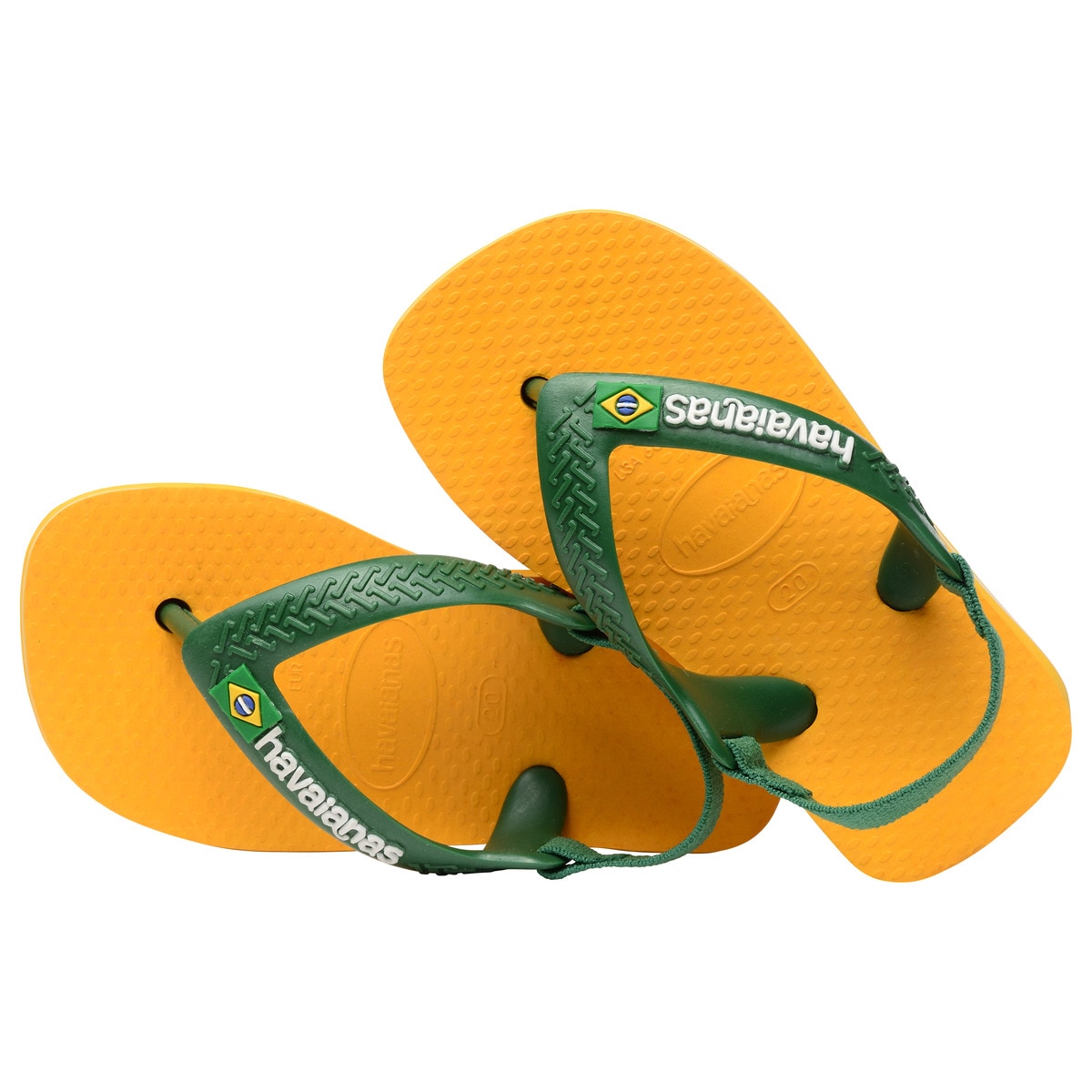 Chinelos de Banho de Criança Baby Brasil Logo II Amarelo / Verde-4