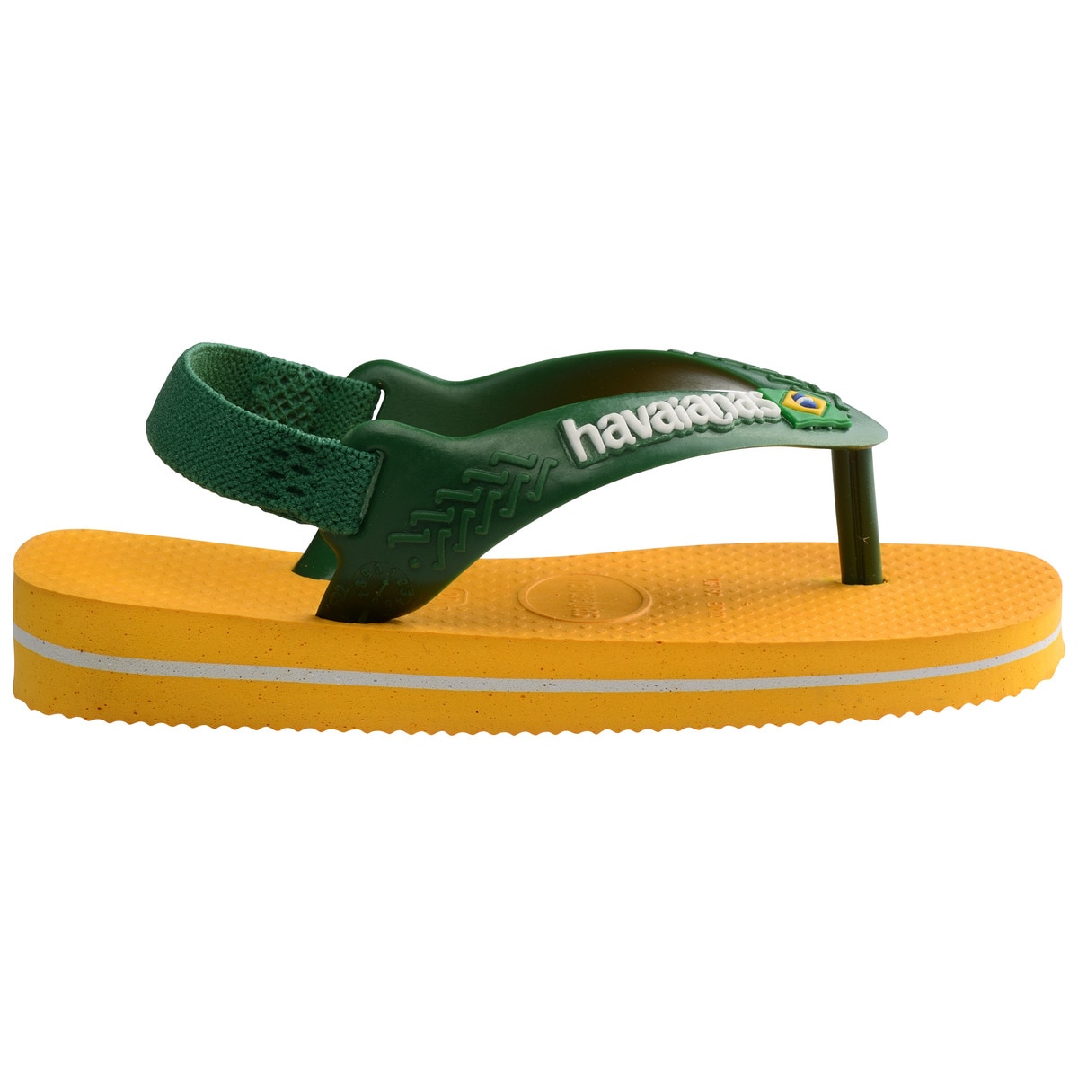Chinelos de Banho de Criança Baby Brasil Logo II Amarelo / Verde-3