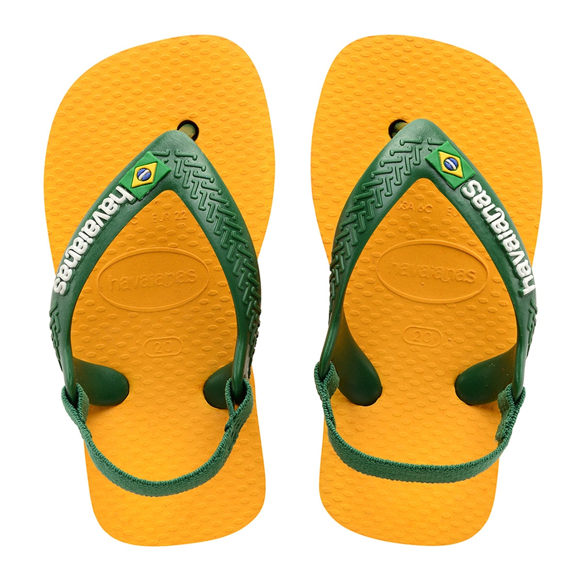 Chinelos de Banho de Criança Baby Brasil Logo II Amarelo / Verde-1