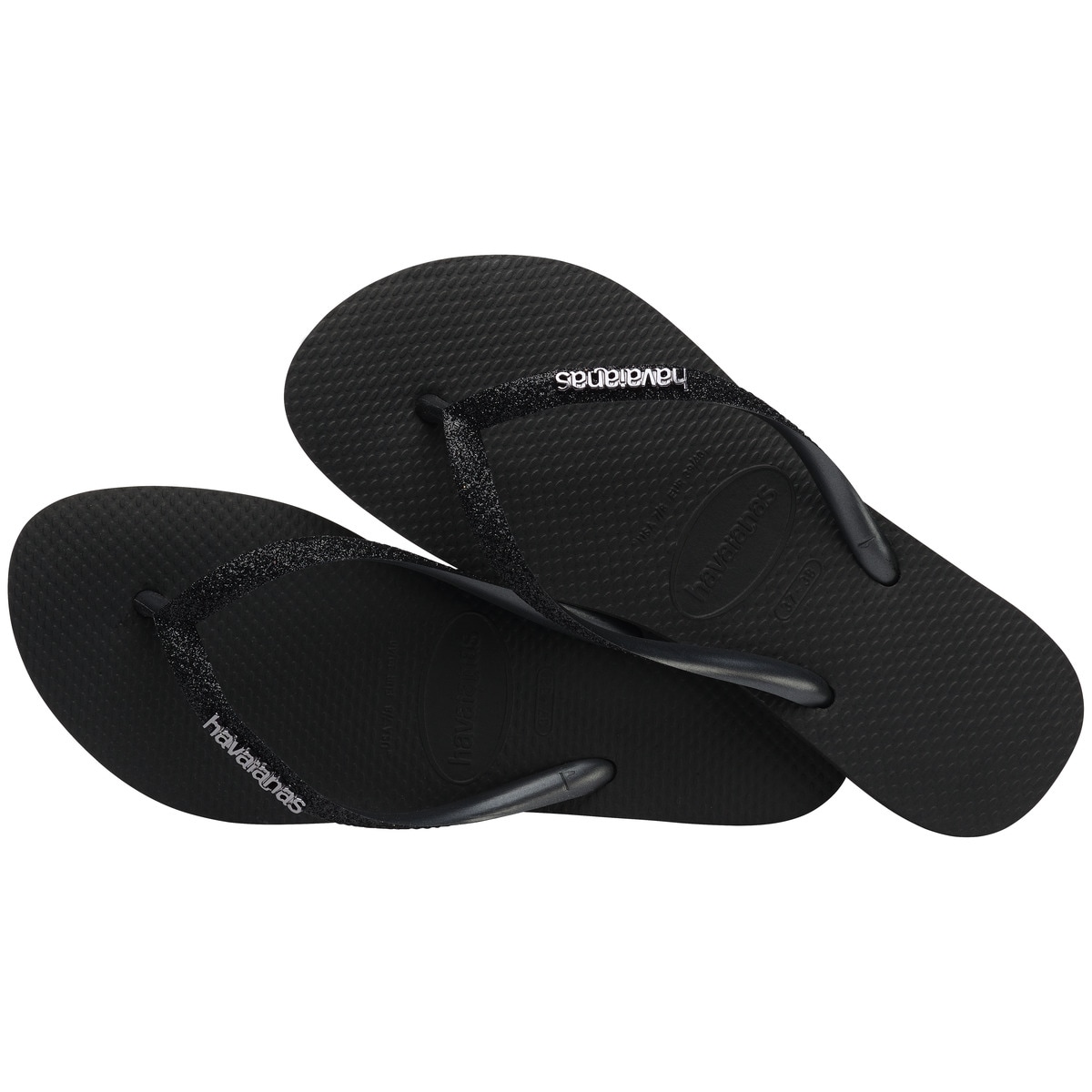 Chinelos de Banho de Mulher Slim Glitter II Preto-4