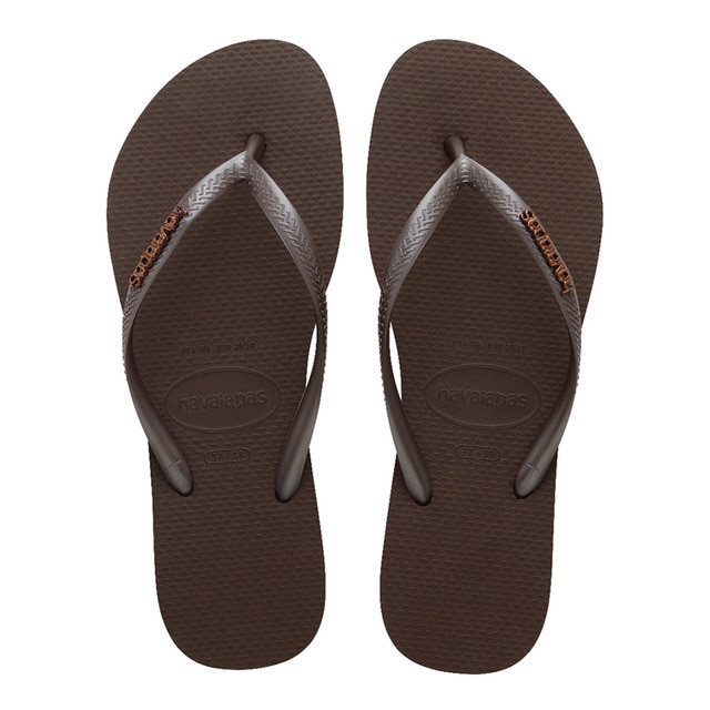 Imagem 0 de Sandálias de Mulher Hav. Slim Logo Metallic Dark Brown 412