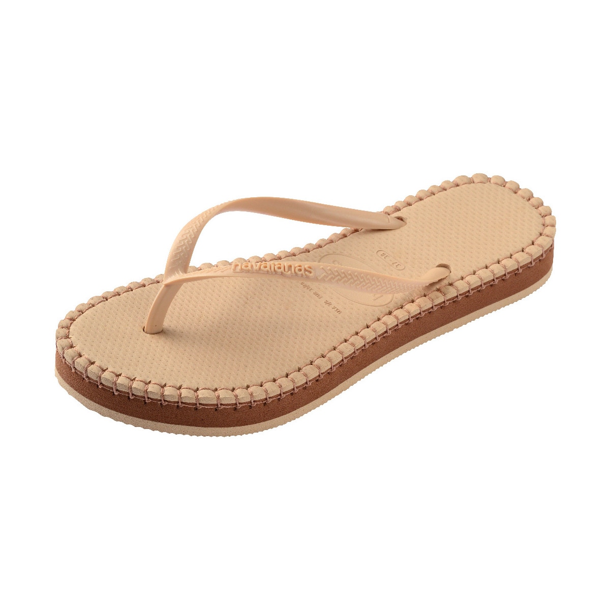 Sandálias de Mulher Hav. Slim Flatform Loop Golden/Golden 412 Natural-3