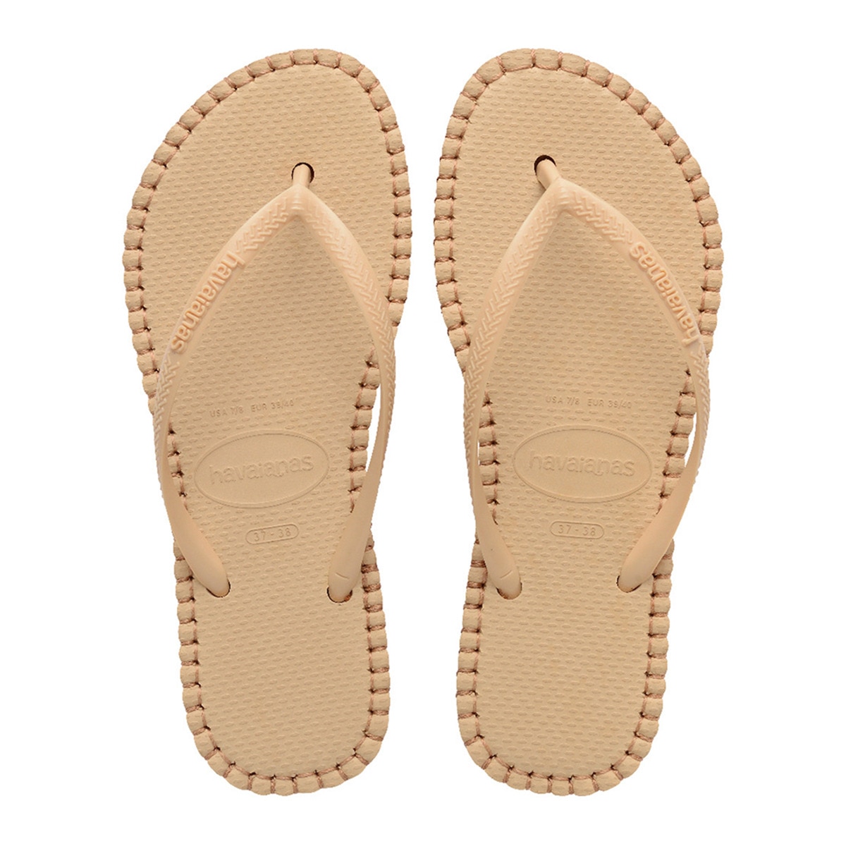 Imagem 0 de Sandálias de Mulher Hav. Slim Flatform Loop Golden/Golden 412