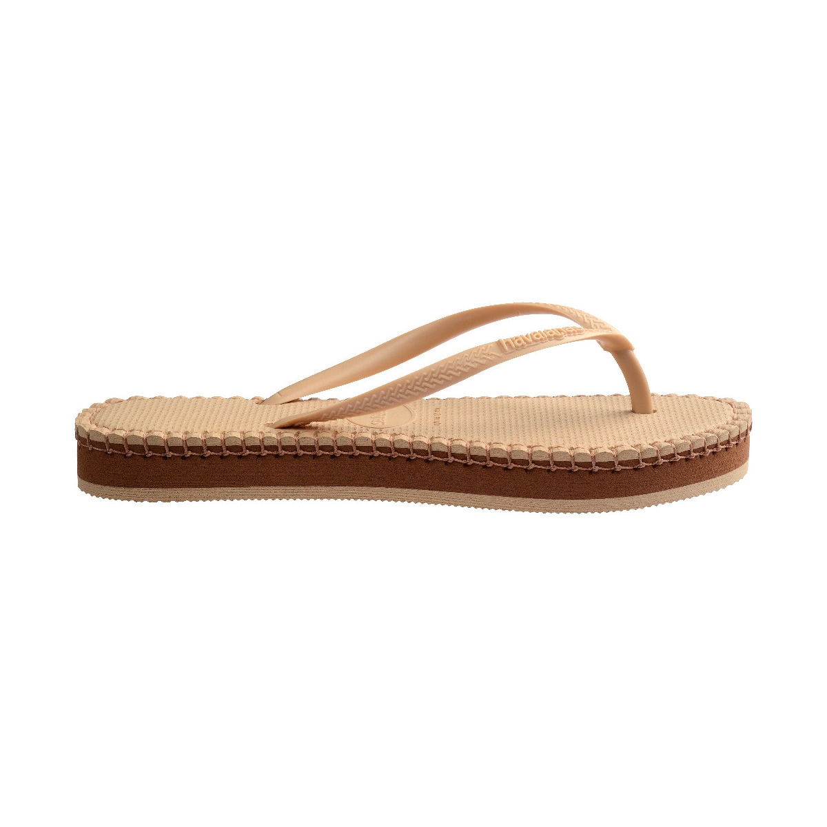 Sandálias de Mulher Hav. Slim Flatform Loop Golden/Golden 412 Natural-5